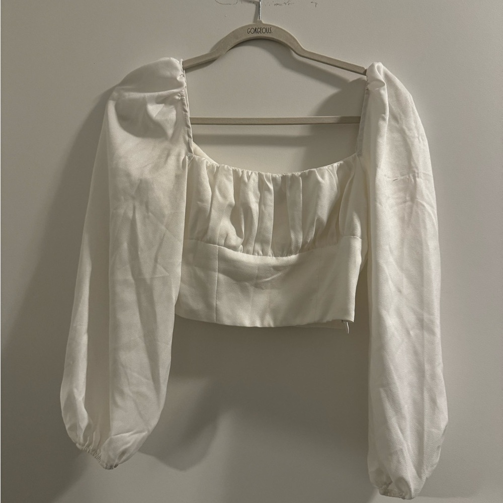 White Puff Sleeve Top